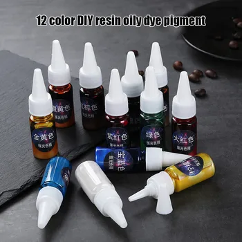 

Glue Crystal Clear Epoxy Resin for Jewelry Making DIY Art Crafts 12 Color Mold Art Dyeing Pigment S7JN