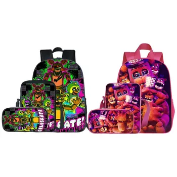 

3Pcs/Set New Fashion 3D Printing Five Night At Freddy Girls School Backpack Kids Bag Children Schoolbag for Kindergarten Bookbag