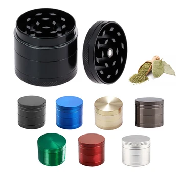 

4 Layers Herb Grinder Weeds Smoking Muller Grass Spice Smoke Crusher Zinc Alloy Crank Pollinator Hand Tobacco weed Accessory
