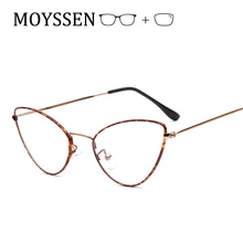 Женские шикарные маленькие кошачьи глаза, сексуальные стильные очки, оправа, Женские винтажные металлические очки, оптические очки по рецепту, очки для близорукости