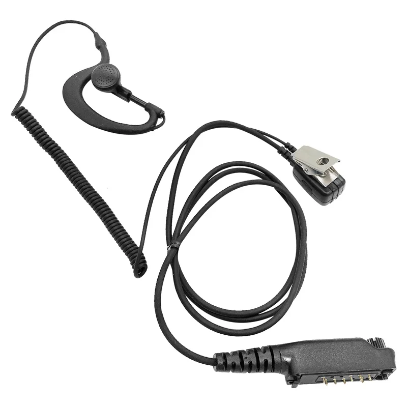 RISENKE-Sepura Flexible Coil Cable, PTT MIC, G Shape Ear Hook, Radio Earpiece Headset, Headphone for Sepure Walkie Talkie