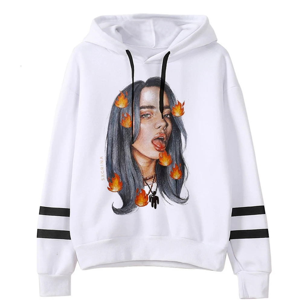 Billie Eilish Bad Guy забавная мультяшная Толстовка для мужчин/wo мужчин хип-хоп модная графическая Толстовка Зимняя теплая уличная Толстовка Мужская/Женская