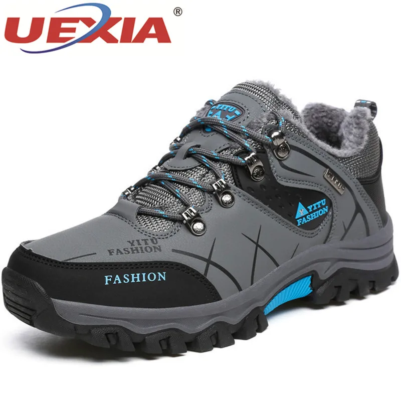 

UEIXA Men Winter Boots Fur Warm Snow Boots Men Shoes Adult Casual Outdoor Sneakers Unisex Sneakers Ankle Boot Rubber Men Boot 47