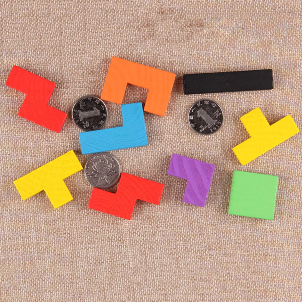 Деревянные головоломки Красочные Tangram тетрис игра головоломка дошкольного возраста игрушка интеллект развивающая игрушка для новорожденного ребенка