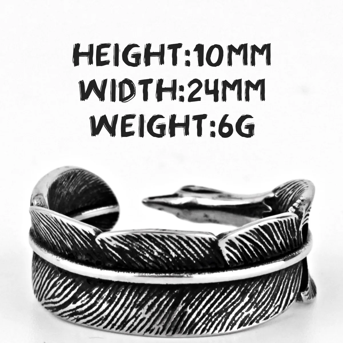Indian Eagle Feathers Stainless Steel Mens Rings Unique Punk Hip Hop Cool for Male Boyfriend Jewelry Creativity Gift Wholesale 6