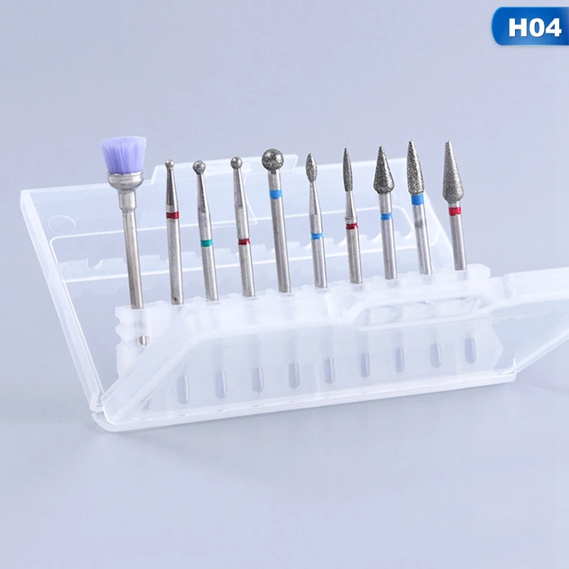 HZ04 10pcs 10 шт/12 шт керамический камень для ногтей сверло для дизайна ногтей Маникюр Педикюр пилка набор инструментов Прямая поставка - Цвет: HZ04 10pcs