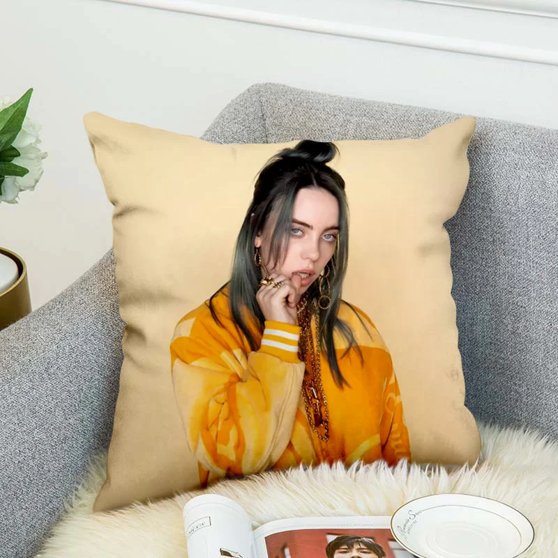 billie eilish Pillow Case Polyester Decorative Pillowcases Throw Pillow Cover style-9