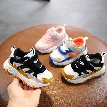 

Girls Sneakers Casual Shoes Boys Running Shoes Girls Dad Shoes 2020 New Children's All-match Fashion Cotton Fabric Hook & Loop