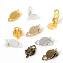 50pcs Gold Ear Clip Earrings Blank Base Setting Fit 10mm Glass Cabochon DIY Components Findings for Jewelry Making DIY 50pcs Gold Ear Clip Earrings Blank Base Setting Fit 10mm Glass Cabochon DIY Components Findings for Jewelry Making DIY