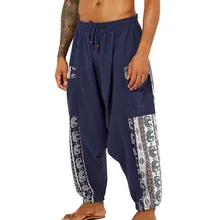 Мужские этнические комбинезоны с принтом повседневные карманные спортивные штаны для йоги повседневные брюки мужские спортивные брюки Pantalon Homme