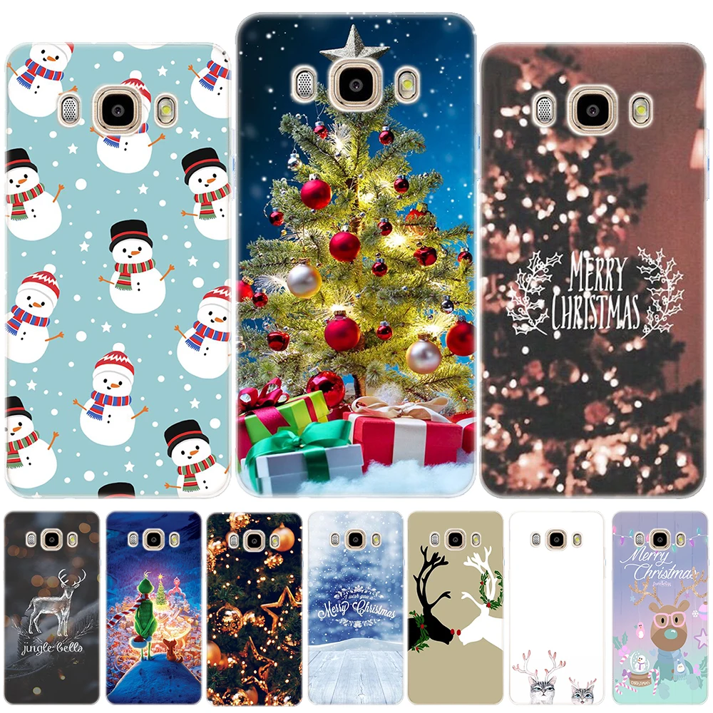 

Merry Christmas Happy New Year Soft TPU Case Cover For Samsung Galaxy J3 J5 J7 2017 J6 J4 Plus J8 2018 J2 Prime J330 J530 J730