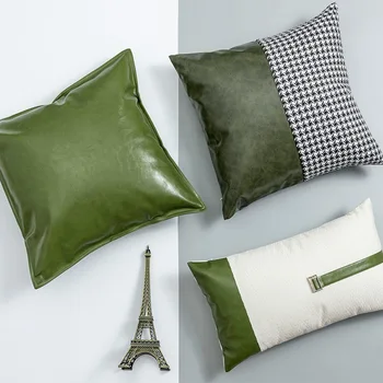 

PU Leather Cushion Cover Decorative Pillows For Sofa Car Chair Pillow Cover Home Decor Throw Pillow Covers Cases Christmas Gift