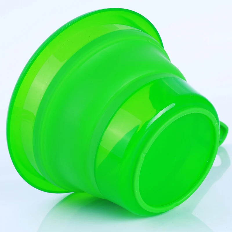 Новая складная силиконовая миска для домашних животных, многофункциональная Складная мерная ложка, может зажимать мешки для еды, миска для воды, мерный стакан - Цвет: green