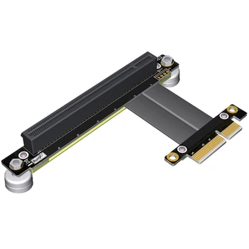 

PCI-E PCI 16X to 4X Extension Ribbon Cable with Magnetic Base Express Card Adapter Cable 90 Degree to 180 Degree