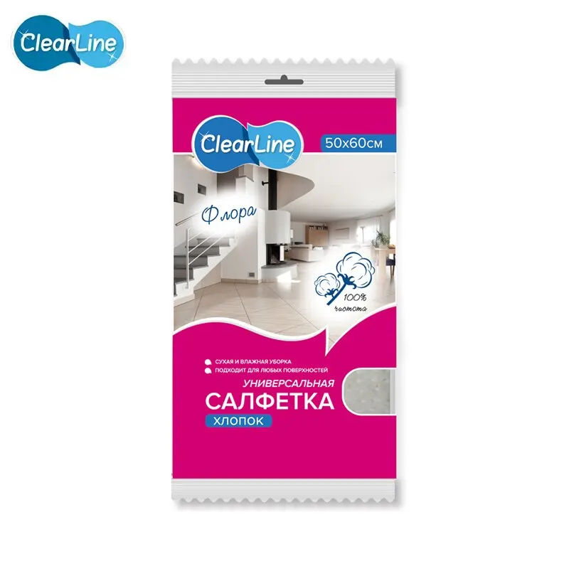Салфетка Clear Line 50*60см для пола хлопок 1 шт. | Дом и сад