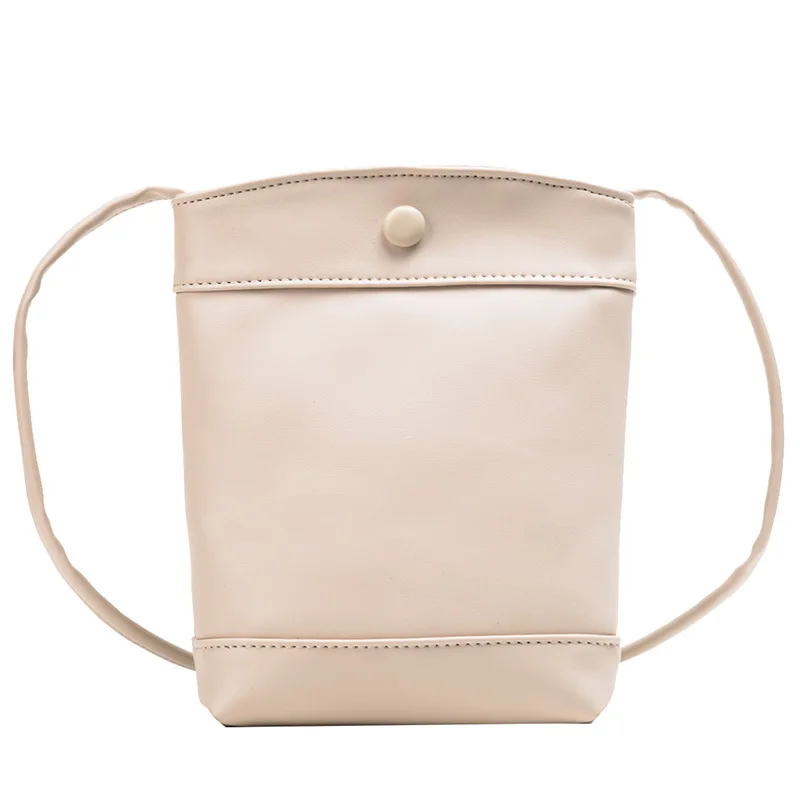 

INS Bag 2019 Summer New Products Korean-style Simple Elegant Zipper Small Bucket Bag Shoulder Casual Solid Color WOMEN'S Bag