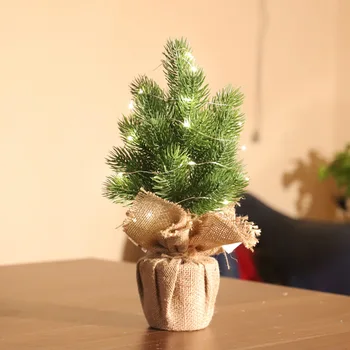 

14 Inch Pine Handmade Christmas Tree With Burlap Base Mini Pine Christmas Tree New