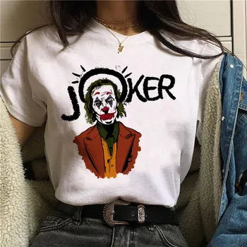 

2019 Funny Joker T-shirt Women Summer Cartoon Printed Tops New White Casual Homme T Shirt Unisex Streetwear Short Sleeve