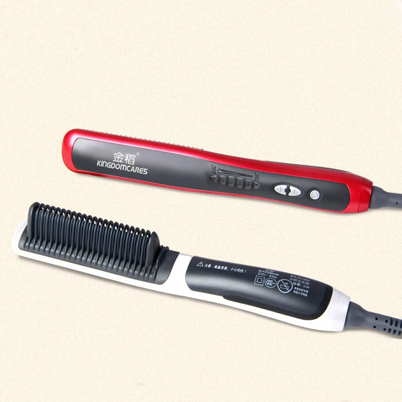 Cepillo eléctrico de Plancha de Pelo de cerámica para cabello, herramienta de cuidado del cabello, peine Alisador, cepillo de masaje automático, calentamiento rápido - AliExpress Belleza y salud