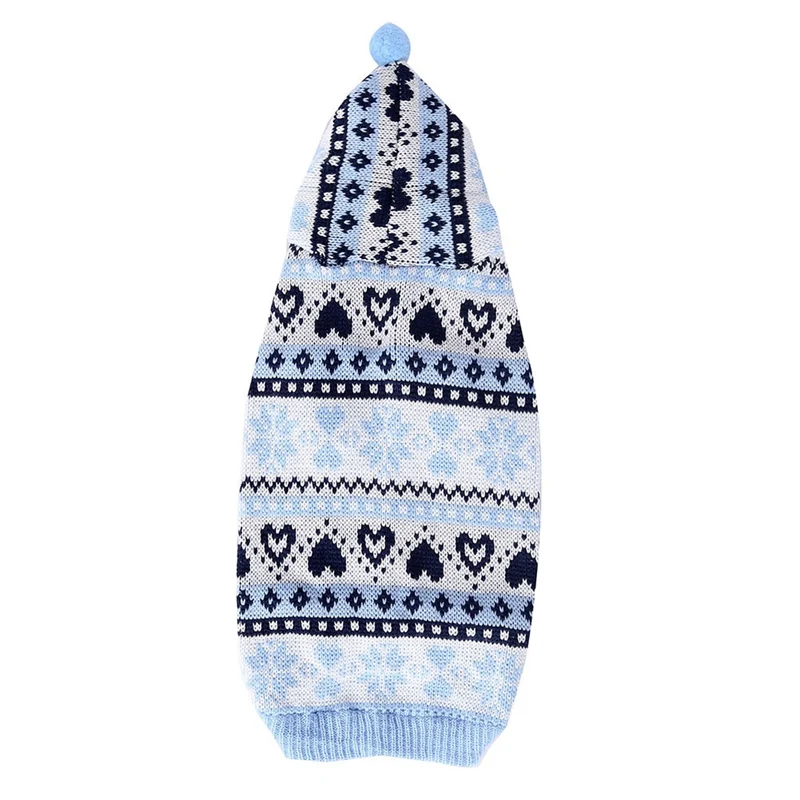 Вязаный свитер с капюшоном для собак, Рождественский однотонный теплый свитер с принтом для собак, классический стильный свитер для щенков на холодную погоду