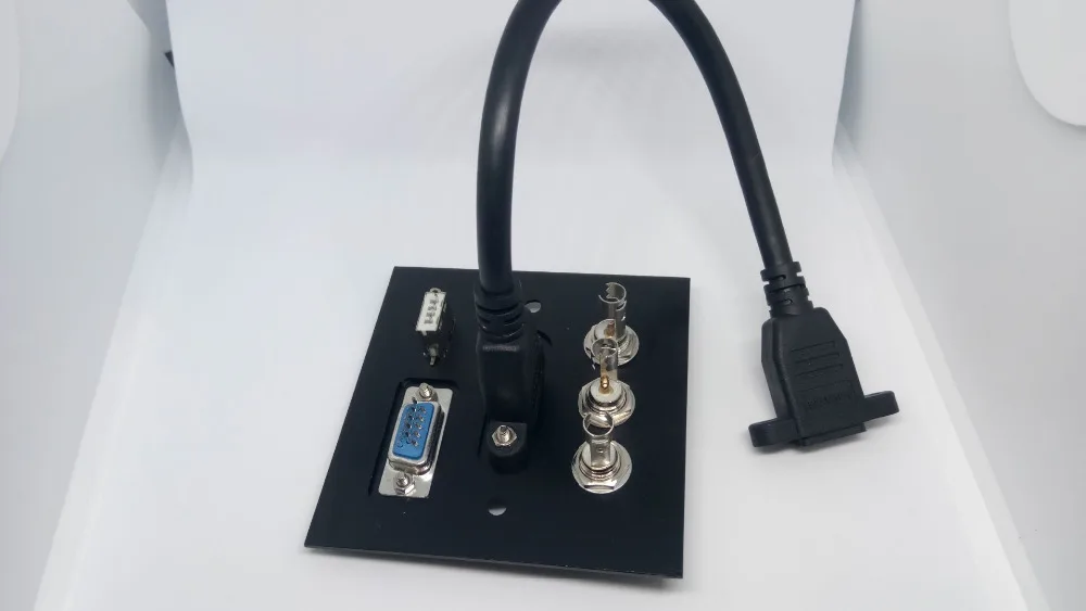 Алюминиевый сплав Разъем panle VGA HDMI USB видео R L порт pd Разъем сварочный патч Плата расширения черная матовая панель