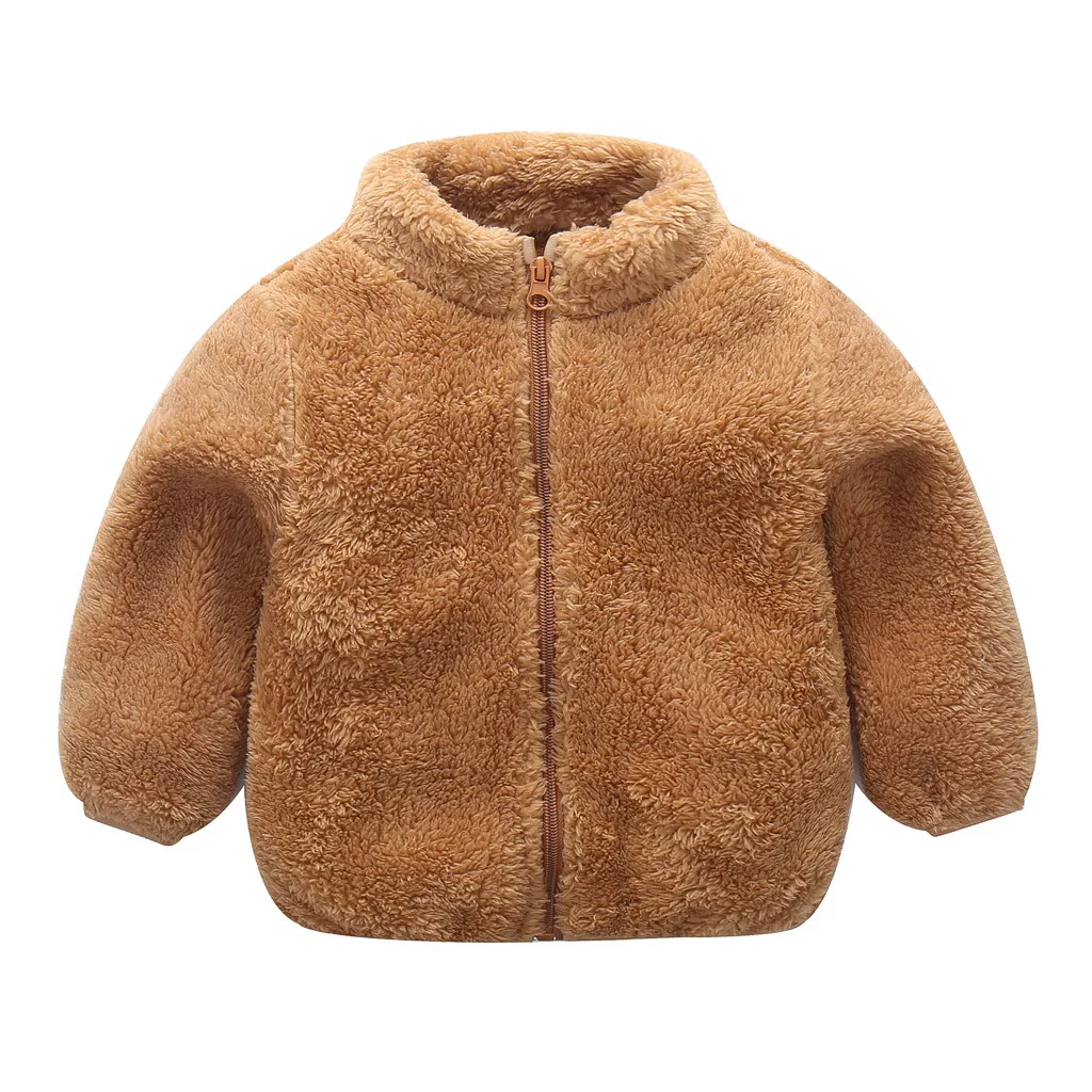 TELOTUNY/осенне-зимнее плотное Фланелевое бархатное пальто на молнии для маленьких девочек и мальчиков; теплая верхняя одежда; пальто; куртка; одежда; ZO16