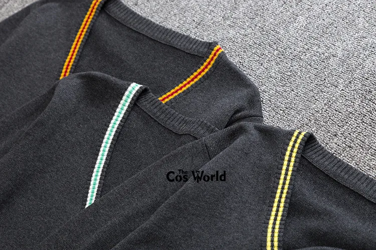 XS-XXL весна осень мужские женские длинные рукава в полоску вязаные топы пуловеры с v-образным вырезом Свитера для JK школьная форма Студенческая одежда
