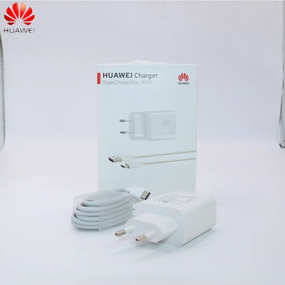 

Original 40 W Huawei P30 Pro Mate 20 Charger10 V/4A SuperCharge adapter EU&5A Usb Type C Cable voor Mate 20 10pro Honor Magic 2