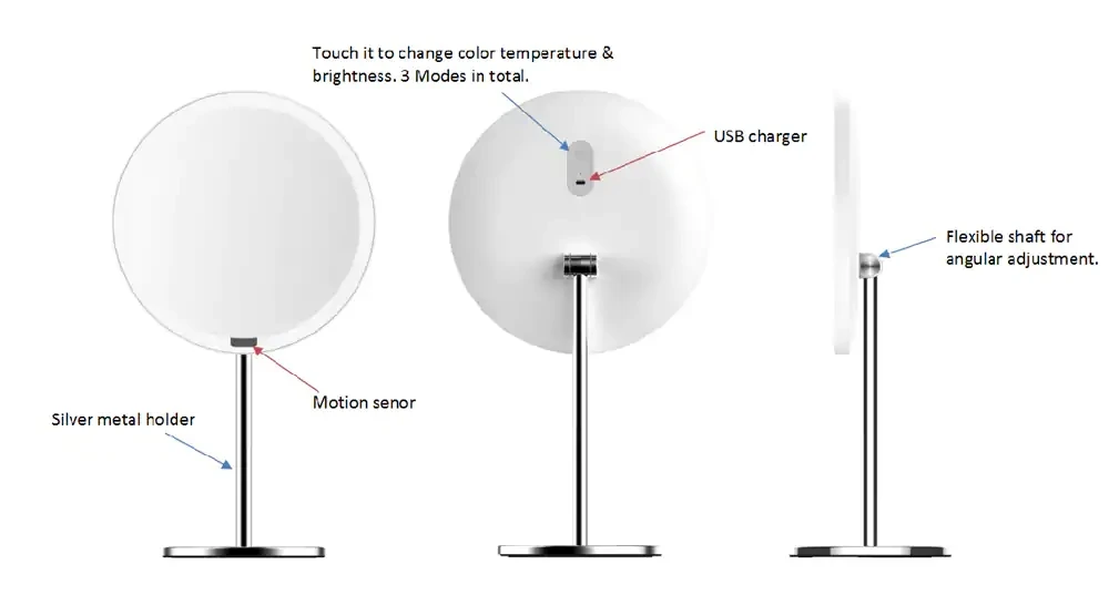 Xiaomi Yeelight профессиональный макияж полное зеркало со светом макияж плафоны подсветки косметического зеркала монитор со светодиодной подсветкой для макияжа лампа натуральный свет