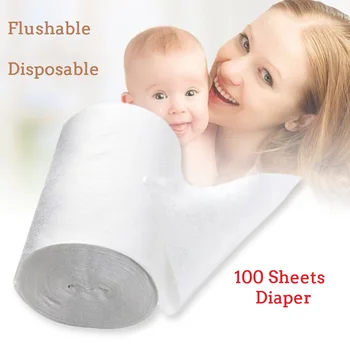 

100 Sheets Heart Felt Cloth Diaper Liners Inserts Baby Flushable Disposable Cloth Diaper absorvente fralda ecologica panales