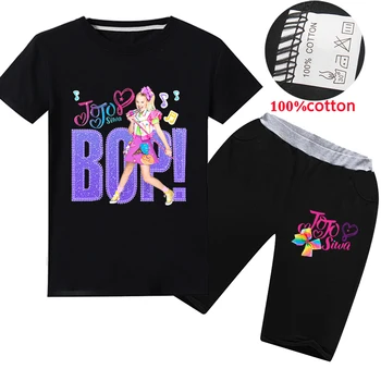 

Girls T Shirt+shorts JOJO SIWA Printing Casual Summer Suits Children T Shirts Short Pants 2pcs Sets Girl Suits Clothes Clothing