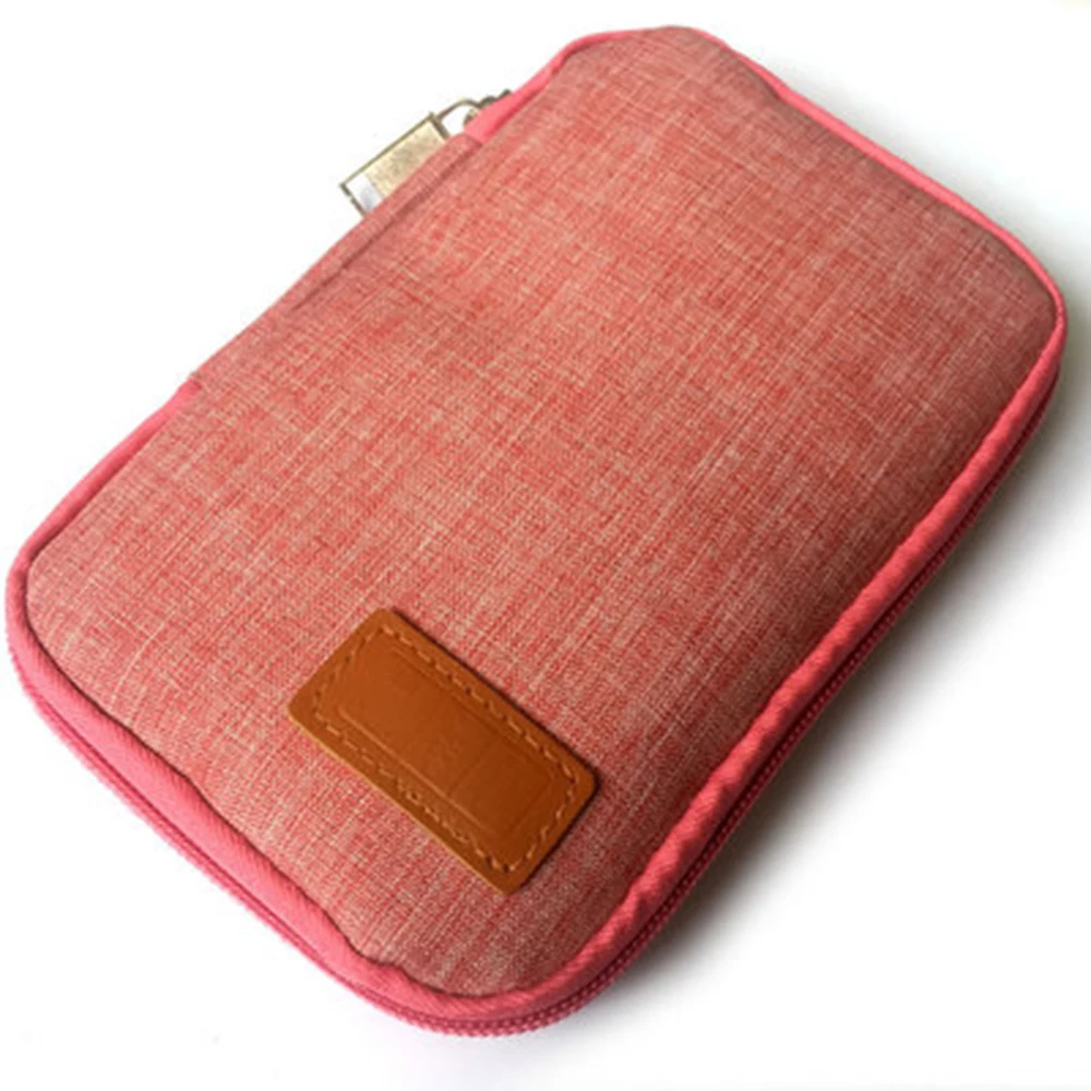 Orange Mobile Phone Case Digital Gadget Device USB Cable Data Cable Organizer Travel Inserted Bag Storage Bag Travel Kit - Color: Orange