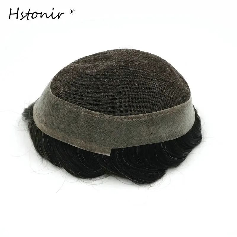 Hstonir индийские Remy Для мужчин волосы парик заколки для волос трессы парика