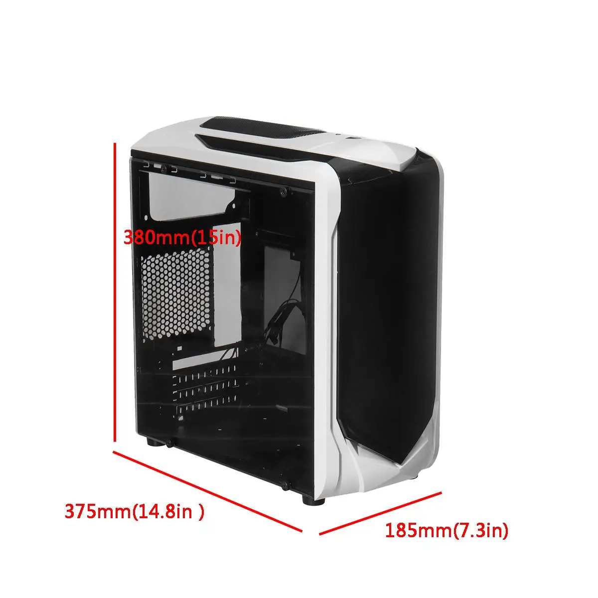 LEORY прозрачная боковая панель Micro ATX Настольный ПК компьютер PC чехол 375X185X380 мм Поддержка 180 мм широкий радиатор процессора