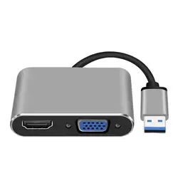 2-в-1 USB3.0 к HDMI VGA адаптер 4K HD 1080 P-все в одном! многофункциональная Дисплей USB к конвертеру HDMI аудио-видео кабель для Macbook компьютер