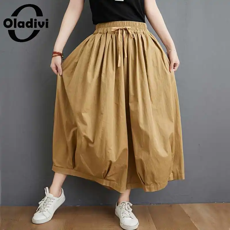 Oladivi Oversized Plus Size Women Big Leg Pocket Capris Fashion Lady Midi Pant Casual Loose Straight Trouers Black Khaki 5XL 4XL Oladivi Oversized Plus Size Women Big Leg Pocket Capris Fashion Lady Midi Pant Casual Loose Straight Trouers Black Khaki 5XL 4XL
