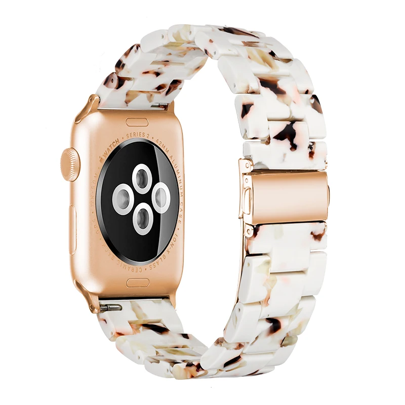 Новинка, полимерный браслет для Apple Watch, серия 5, 40 мм, 44 мм, I Watch 4, 3, 2, 1, розовый цветочный ремешок, женский ремешок, 38, 42 мм, мужской браслет - Band Color: Nougat