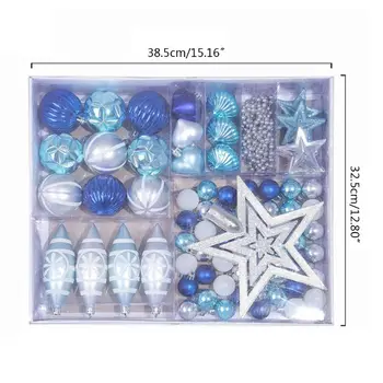 

2020 New 1 Box Christmas Balls Star Set Shatterproof Hanging Xmas Tree Ornaments Wedding