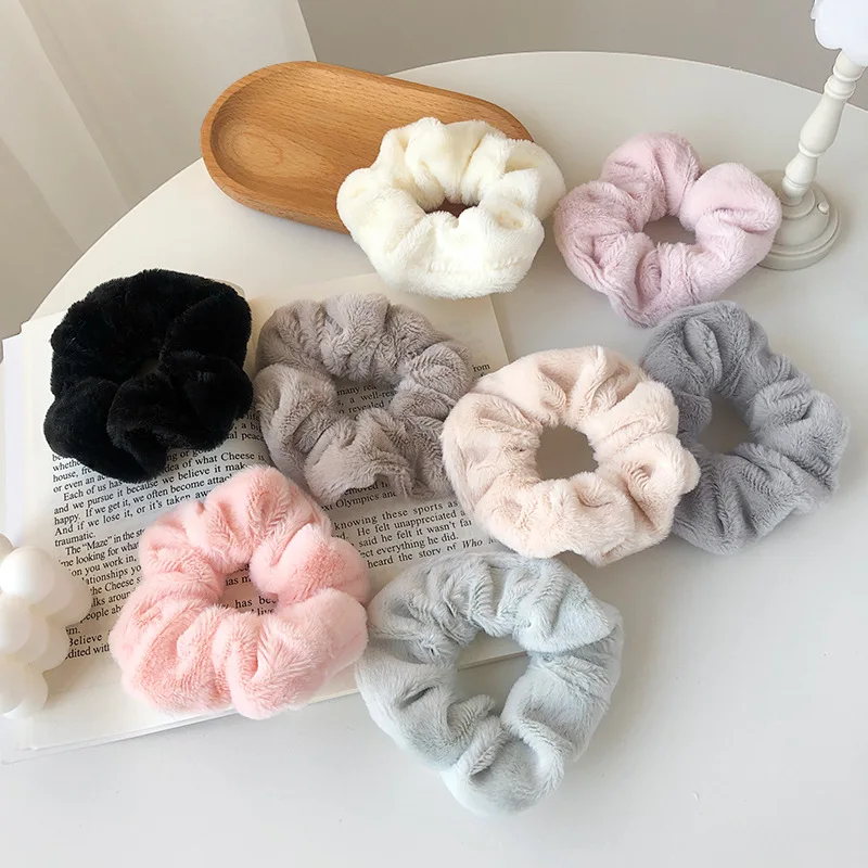 

Sweet Elastic Hair Band Imitation Rabbit Fur Plush Headband Ponytail Holder Girls Cute Scrunchies Hair Accessories