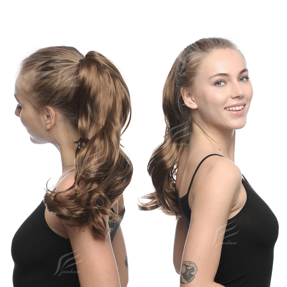 Short Wavy Ponytail Hair Extensions Claw Ponytails Synthetic Women's Hairpieces