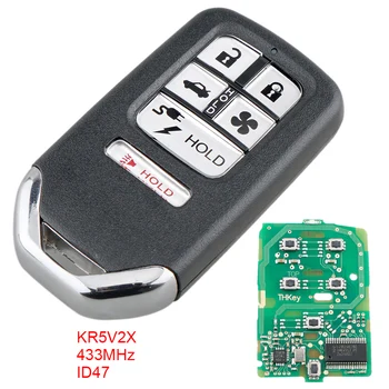 

433Mhz FSK 6 Buttons Universal ABS + Metal Smart Keyless Car Remote Fob with ID47 Chip KR5V2X Fit for Honda Clarity 2018