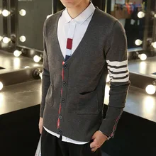 Мужская cultivate one's morality приталенное однобортный Тонкий вязаный кардиган, свитер Новинка осени кнопки