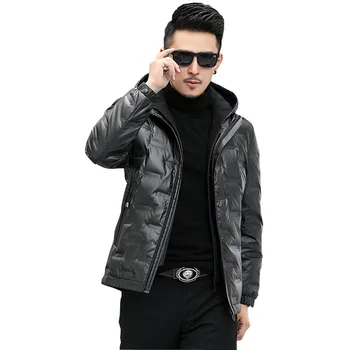 

Winter new Men's Down Jacket Hooded Thick Warm Coat For Middle Aged and Young Male