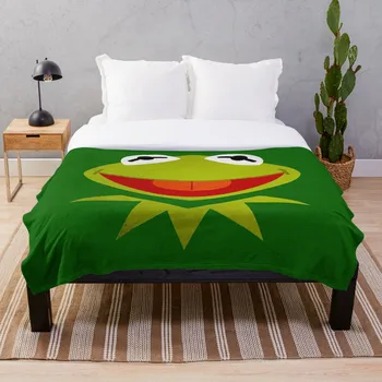 

kermit the frog green Throw Blanket Soft Sherpa Blanket Bed Sheet Single Knee Blanket Office Nap Blanket