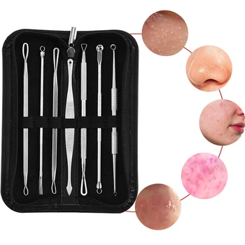 

7Pcs/set Blackhead Removal Set Stainless Steel Comedone Extractor Pores Cleansing Tools For Face Care Facial Cleansing Tool Set