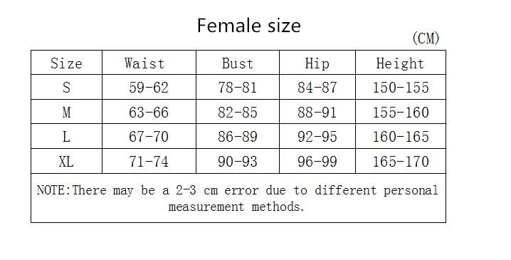 漫创家女尺码表