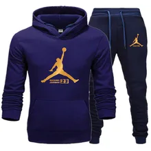 New Men Hoodies Suit Tracksuit Sweatshirt Suit Fleece Hoodie+Sweat pants Jogging Homme Pullover 3XL Sporting Suit Male