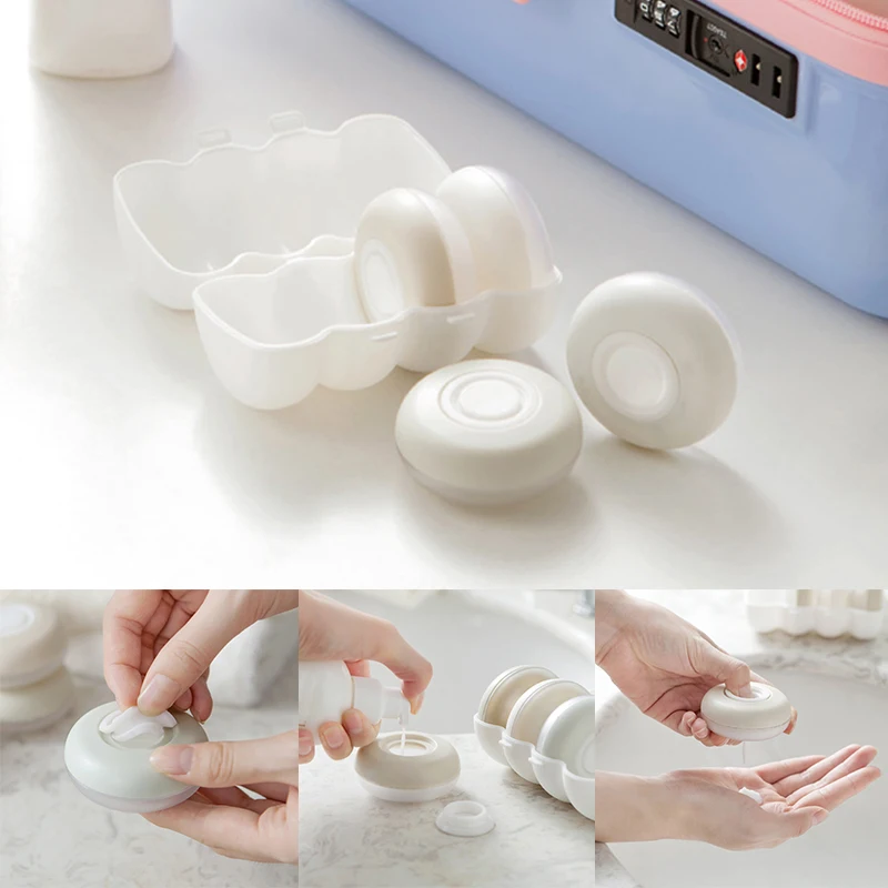 

Newly Portable Travel Bottles Set 4-in-1 Shampoo Lotion Soap Containers Dispenser Set with Carry Case