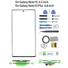 Комплект для ремонта передних стеклянных линз для samsung Galaxy Note 10 Plus, сенсорная панель для экрана, передняя внешняя стеклянная крышка для объектива, замена