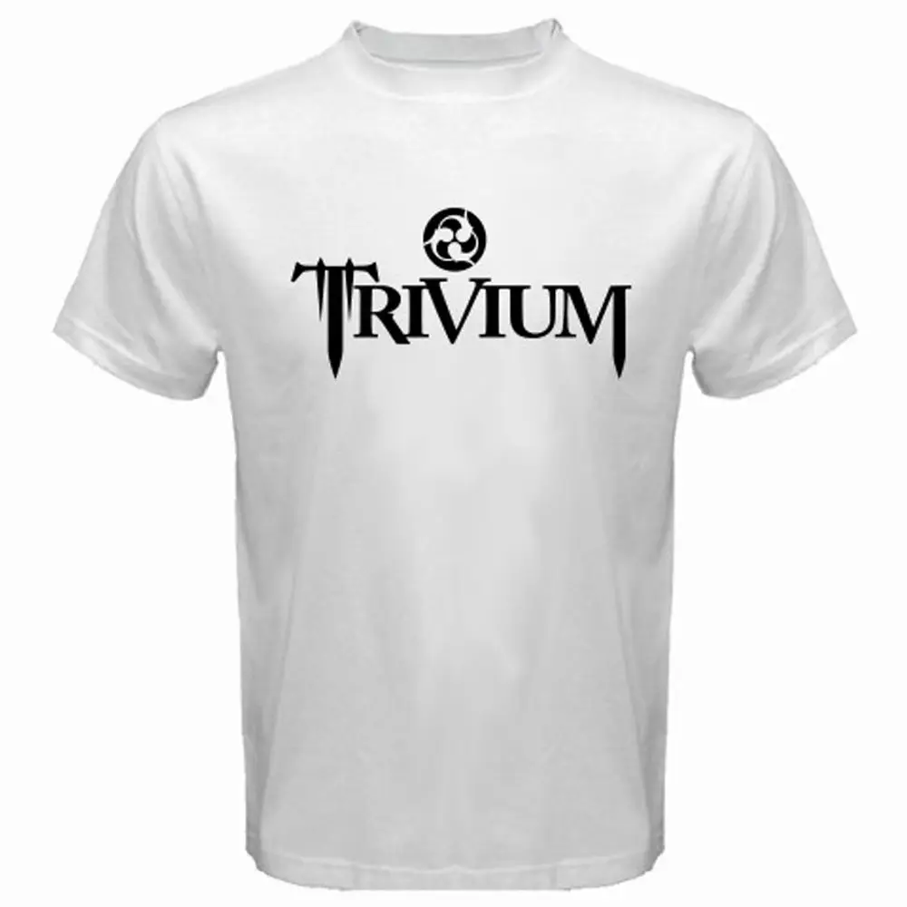 Новинка мужская белая футболка с логотипом TRIVIUM Heavy Metal Rock Band размеры от S до 2XL